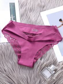 女士6入組無縫冰絲蕾絲性感透明褲襠三角褲 - 彩色 - 查看 3