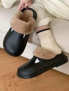 女士冬季暖和舒適的家居拖鞋,可拆卸底座,休閒時尚毛絨防水防滑鞋 - 彩色 - 查看 7