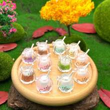 7 件發光雙色牛奶咖啡杯 Diy 髮飾、鑰匙圈、袋子吊墜珠寶製作材料 - 彩色7件套裝 - 查看 3