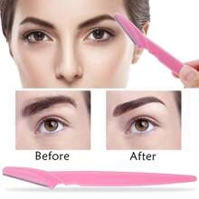 10Pcs Eyebrow Razors With Safety Cover, Face Razor For Women And Man Smooths Away Peach Fuzz, Easy To Use Eyebrow Knife For Trimming And Shaping Eyebrows(4 Colors) - Black - View 2