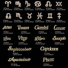 24入組3D黃道帶指甲貼紙，合金製造十二星座，處女座，獅子座，白羊座，金牛座，雙子座，山羊座貼紙，適用於自行設計指甲藝術裝飾 - 金色 - 查看 2