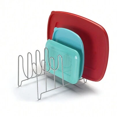  Porta Tampa Panela Organizador Formas Travessas Aço Cromado Arthi