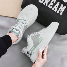 绿色保暖内衬韩版时尚休闲低帮运动鞋，适合日常穿着 - 綠色 - 查看 1