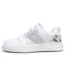 绿色保暖内衬韩版时尚休闲低帮运动鞋，适合日常穿着 - 綠色 - 查看 2