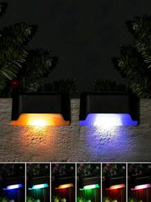 16/8/4 件户外太阳能甲板灯、太阳能防水 LED 台阶灯、生日派对朋友派对装饰、户外楼梯、台阶、栅栏、庭院、庭院和露台、路径灯、户外走廊装饰、阳台、露台夜灯（白光/暖光/彩色光）、用于小路、庭院、露台的户外花园照明 - 彩色 - 查看 6