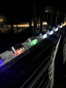 16/8/4 件户外太阳能甲板灯、太阳能防水 LED 台阶灯、生日派对朋友派对装饰、户外楼梯、台阶、栅栏、庭院、庭院和露台、路径灯、户外走廊装饰、阳台、露台夜灯（白光/暖光/彩色光）、用于小路、庭院、露台的户外花园照明 - 彩色 - 查看 7