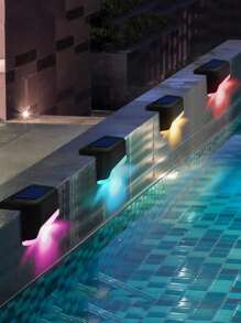 16/8/4 件户外太阳能甲板灯、太阳能防水 LED 台阶灯、生日派对朋友派对装饰、户外楼梯、台阶、栅栏、庭院、庭院和露台、路径灯、户外走廊装饰、阳台、露台夜灯（白光/暖光/彩色光）、用于小路、庭院、露台的户外花园照明 - 彩色 - 查看 1