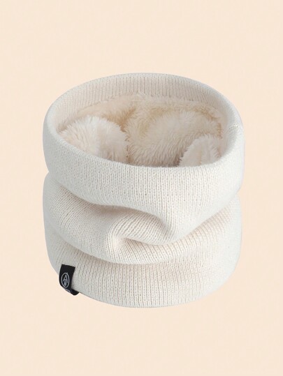 1 Peça Aquecedor de Pescoço de Inverno Unissex, Gola Tubular de Forro Térmico para Clima Frio, Gola Tubular para Ciclismo, Cachecol Pescoço Falso Tricotado