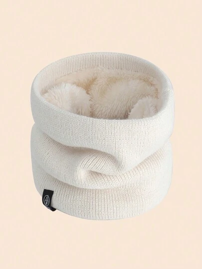 1 件装男女通用冬季颈部保暖器、适合寒冷天气的保暖内衬颈部围巾、骑行围脖、针织仿领围巾