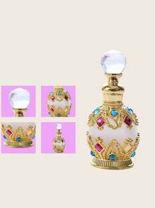 1入組/15毫升古董風格香水瓶阿拉伯風格精油滴瓶空可加香料瓶,阿拉伯女性香水瓶,古董風格精油香水瓶,女性禮物,旅行,情人節（不含香料,只有空瓶）閃亮典雅的奢華高級金鑽旅行瓶 - 金色 - 查看 6