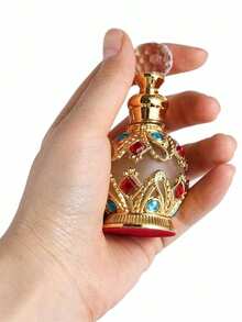 1入組/15毫升古董風格香水瓶阿拉伯風格精油滴瓶空可加香料瓶,阿拉伯女性香水瓶,古董風格精油香水瓶,女性禮物,旅行,情人節（不含香料,只有空瓶）閃亮典雅的奢華高級金鑽旅行瓶 - 金色 - 查看 7