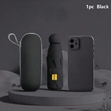 1pc Popular Multi-Color Folding Portable Mini Pocket Umbrella, Six-Fold Umbrella, Rainy And Sunny Dual-Use Umbrella, Umbrella,Boxed(Black)Travel Accessories Travel Essentials Car Accessories Outdoor Accessories Air Plane Case Useful Things Summer Essentials Office Accessories - Black - View 5