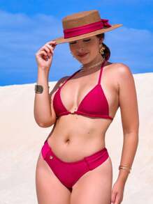 Women Bikini Sets - 紫紅色 - 查看 1