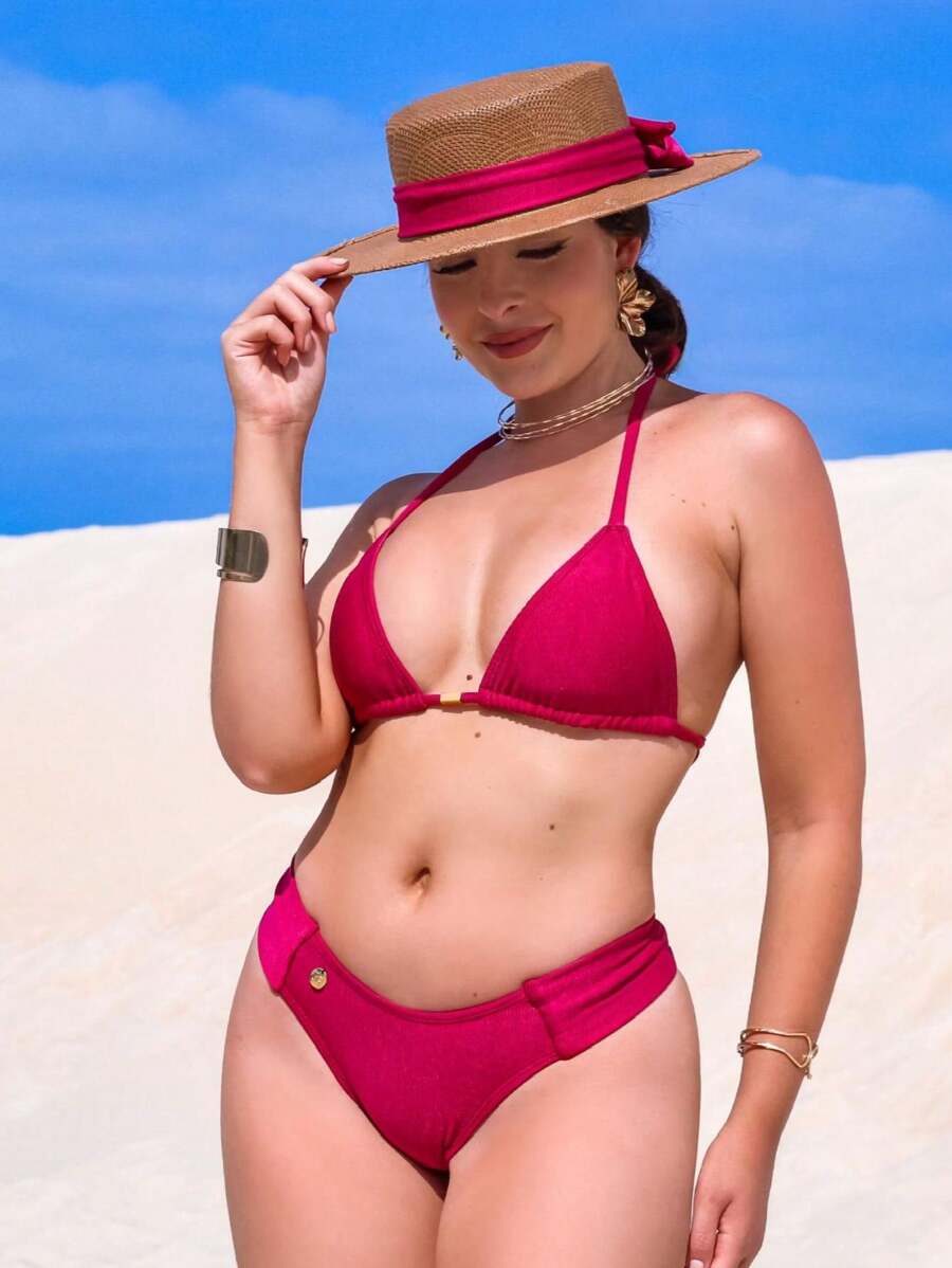 Women Bikini Sets - 紫紅色 - 查看 1