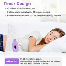 1pc Portable Heating Pads For Cramps Cordless Cramp Massager For Period With 6 Heat Levels And 6 Massage Modes Rechargeable Heating Pad - Purple - View 3