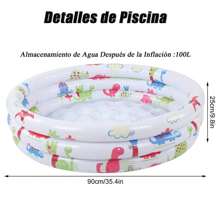 Alberca Inflable para Niños, 90cm Piscina Inflable Alberca Infantil Piscina De Agua para Niños, Fiesta Acuática Segura De Verano Tamaño - Blanco - Ver 6