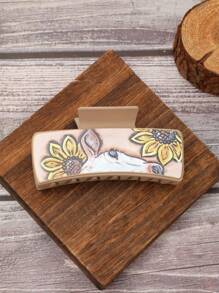 1pc Western Style Sheep & Sunflower Design Hair Clip For Women - Multicolor - View 2