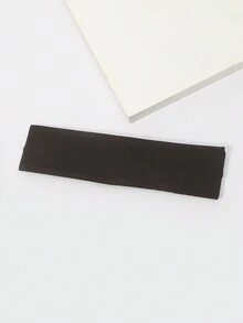 1件純色針織防滑髮帶彈性運動髮箍,適合瑜珈、普拉提、跑步運動等,咖啡色 - 咖啡 - 查看 2