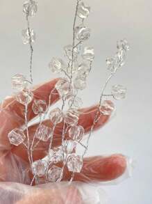 20 件高品质手工 DIY 亚克力串珠花，适用于家居装饰、花瓶插花、婚礼、新娘花束、礼物、发饰、假植物