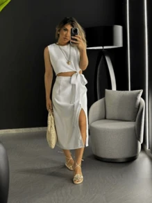 Women Two-piece Outfits - trắng - Xem 5