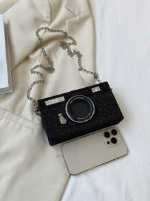 Quirky Camera Bag, Box Shaped Mini Square Wallet, Versatile Elegant Retro Shoulder Bag/Crossbody Bag, Suitable For Women Daily Use, Teacher's Gift, Travel - Black - View 4