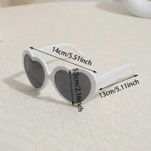 1 件塑料派对眼镜，现代心形设计派对眼镜，适合夏季海滩度假、户外、旅行派对 - 紅色 - 查看 3