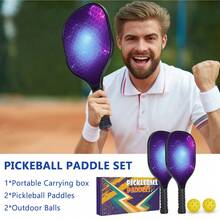 ENERFACE Pickleball Paddles,USAPA Approved Beautiful Pickleball Rackets Set,Wood/Fiberglass Surface Pickleballs Set with Pickleball Racket,Pickle Ball Paddles for Beginners & Pros - Màu tím - Xem 6