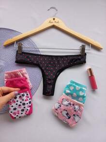 Kit 05 Calcinha Feminina Fio Dental de Microfibra Tanga Fio Moda Feminina