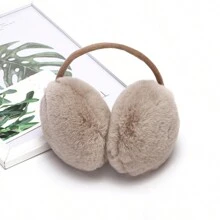 1 件装女孩温暖耳罩，冬季可爱毛绒耳套，防冻，戴后保暖 - 棕色 - 查看 2