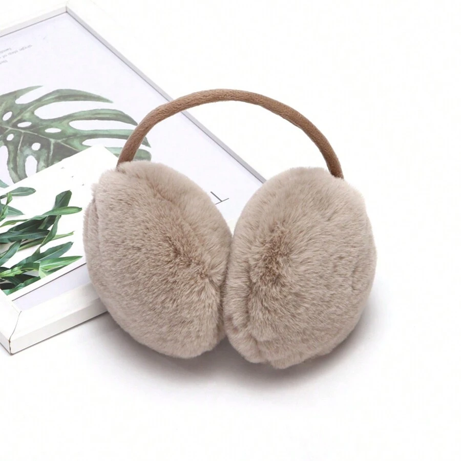1 件装女孩温暖耳罩，冬季可爱毛绒耳套，防冻，戴后保暖