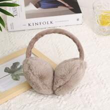 1 件装女孩温暖耳罩，冬季可爱毛绒耳套，防冻，戴后保暖 - 棕色 - 查看 5
