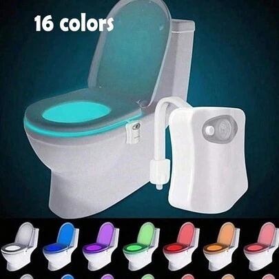 1 件 16 色 LED 马桶座灯，带运动传感器，适用于浴室浴室装饰秋季装饰