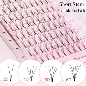 混合8-15mm 3D 4D 5D 6D 俄罗斯预制扇形睫毛预制扇形睫毛延长短茎预制睫毛延长睫毛簇，睫毛簇，单根睫毛，睫毛，假睫毛