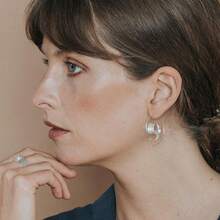 1pair & Unique Circle Spiral & Leaf Shaped Earrings - Silver - View 3