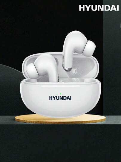  HYUNDAI LP5 Bluetooth-hörlurar, Halvt in-ear HIFI-stereoljud, högupplöst samtal med mikrofon, låg latens, musik/spel/smart touch/löpning/sport, trådlösa silikonhörlurar, kompatibla med smartphone och dator