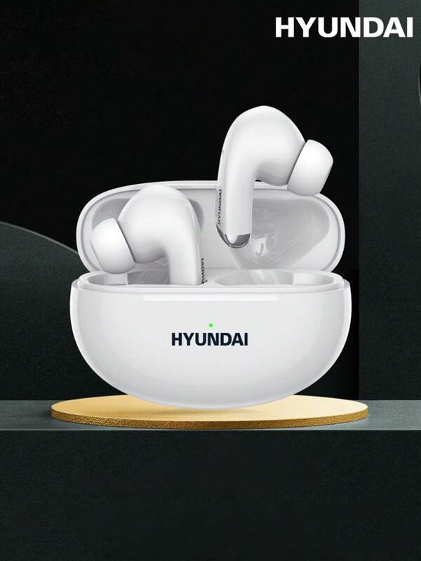  HYUNDAI LP5 Bluetooth Ohrhörer, Halb-Im-Ohr HIFI Stereo Klang, Hochauflösende Anrufe mit Mikrofon, geringe Latenz, Musik/Gaming/Smarttouch/Laufen/Sport, Silikon Kabellose Ohrstöpsel, Kompatibel mit Smartphone & Computer