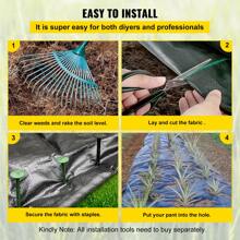 Weeds Barrier Fabric Cloth 3x50 To 6.5x330 Ft Landscape Woven 2.4 To 5.8 Oz PP With High Permeability Mat Ground Cover Garden Weeds Control - 5FTx250FT-5盎司 - 查看 5