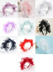 小女童蝴蝶結裝飾髮箍 - 黑色 - 查看 1