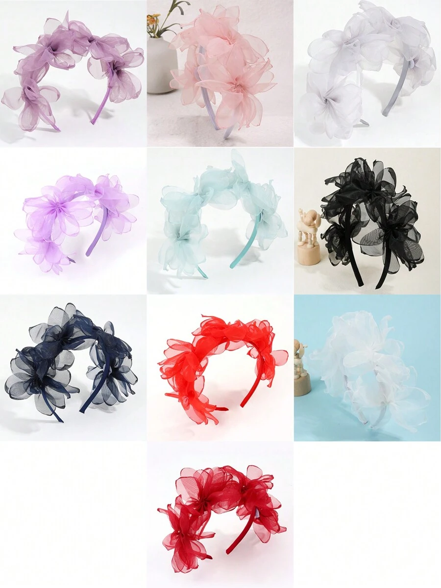 小女童蝴蝶結裝飾髮箍 - 黑色 - 查看 1