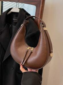 Bolso Suave Texturizado Para Mujer, Nuevo Bolso De Bola De Masa Para Mujer, Bolso De Media Luna De Axila, Bolso De Hombro, Bolso De Viajero De Gran Capacidad, Bolso