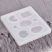 1 件 Diy 水晶滴膠模具,具有多個吊墜模具、心形、圓形、艾菲爾鐵塔、鑽石、扣環、矽膠和環氧樹脂工藝模具,適用於手工珠寶 - 白色 - 查看 8