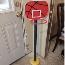 兒童卡通籃球機架套裝,男女寶寶射球框幼稚園球玩具,室內/室外可調節籃球框,適用於兒童生日禮物,聖誕禮物和新年禮物 - 紅色 - 查看 3