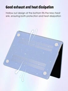 1pc Solid Cream-Colored Protective Shell Compatible With Macbook Pro 16 M2 Laptop Case Cover For Air 13.3 New Pro 14 Accessories - Blue - View 6