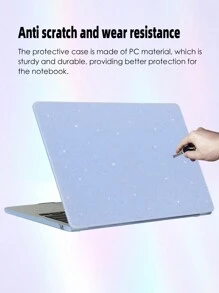 1pc Solid Cream-Colored Protective Shell Compatible With Macbook Pro 16 M2 Laptop Case Cover For Air 13.3 New Pro 14 Accessories - Blue - View 5