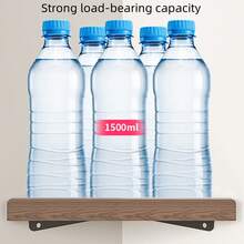 北歐風格核桃木三角浴室架,角落置物架適用於洗髮水,沐浴露,不需打孔安裝 - 黑色 - 查看 3