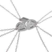 5 Pcs/set Fashion Best Friend Forever and Ever Pendant Zinc Alloy Metal BFF Necklace Friendship Charm Chain Pendant Zinc Alloy Metal BFF Necklace Friendship Love Star Crown Alloy Metal Women Gift Necklaces - Love Five-piece Set - View 8