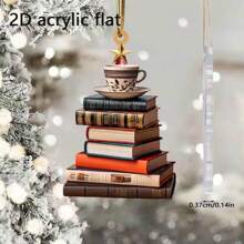 亞克力2d書型家居裝飾掛飾,汽車裝飾掛飾,家居裝飾小禮物 - 棕色 - 查看 2