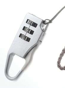 1pc Mini Metallic Password Padlock For Luggage, Gym Lockers, Cabinets, Doors, Windows - White - View 3