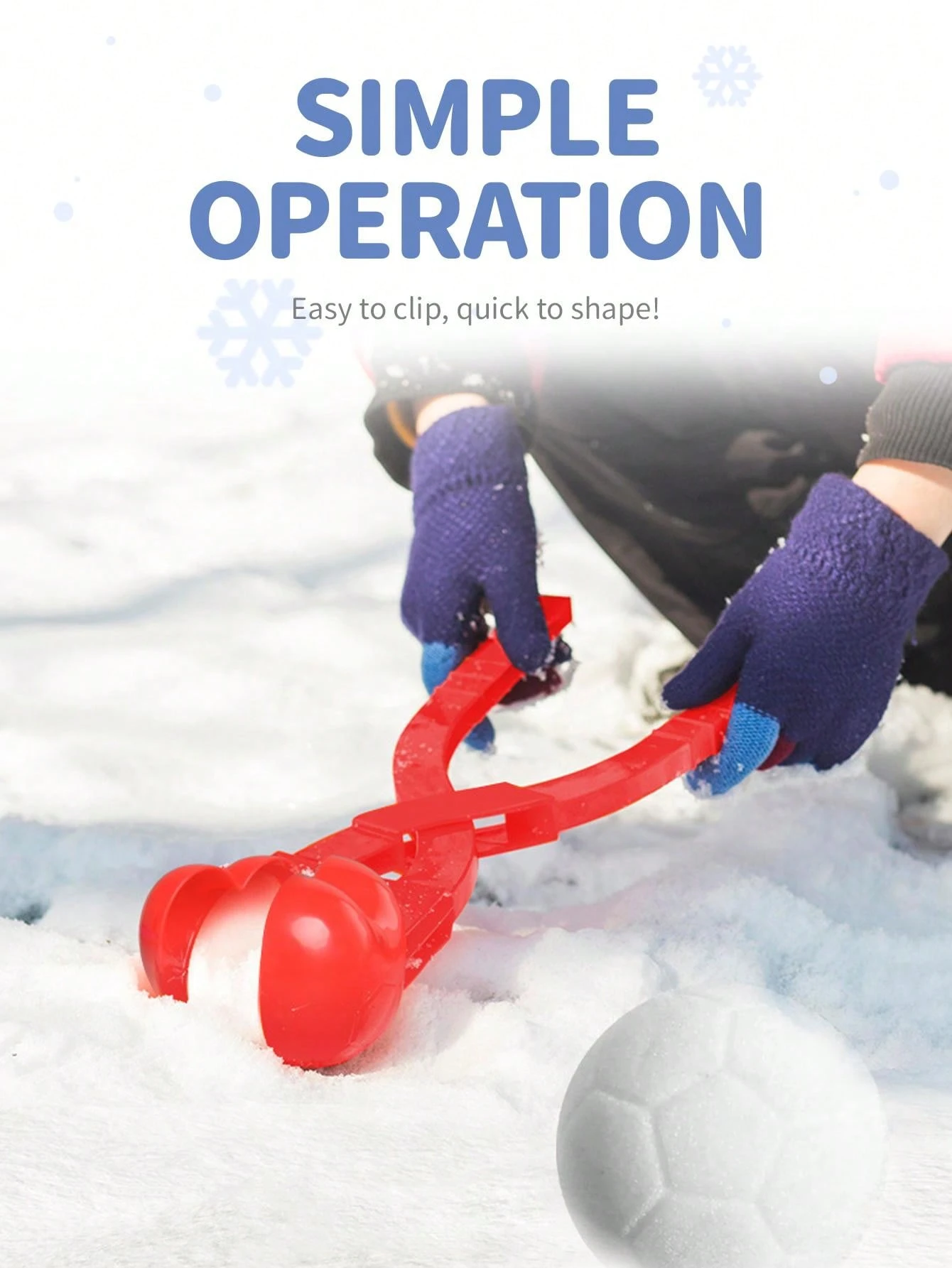 Set De 3 Clips Para Hacer Bolas De Nieve – Colores Aleatorios, Mangos Largos, Plástico Resistente, Ideal Para Nieve Y Arena, Juguete Infantil