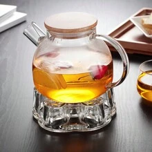 1 pieza Base calentadora de de 14 cm de diámetro para té, vuelta al colegio - Color transparente - Ver 6